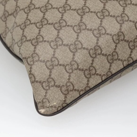 GUCCI GG Supreme Shoulder Bag PVC Leather Beige Silver 141198 Auth 141944 - Picture 5 of 16
